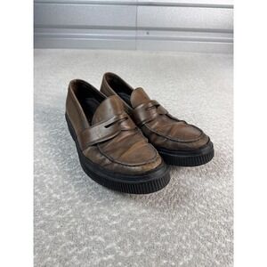 TOD'S Shoes Mens Size 11 Brown Leather Penny Loafers Slip On Rubber Sole Italy